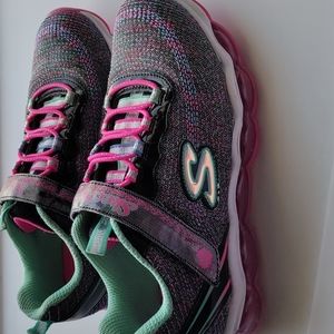 Skechers, Size 1, Girl shoes, pink, light up